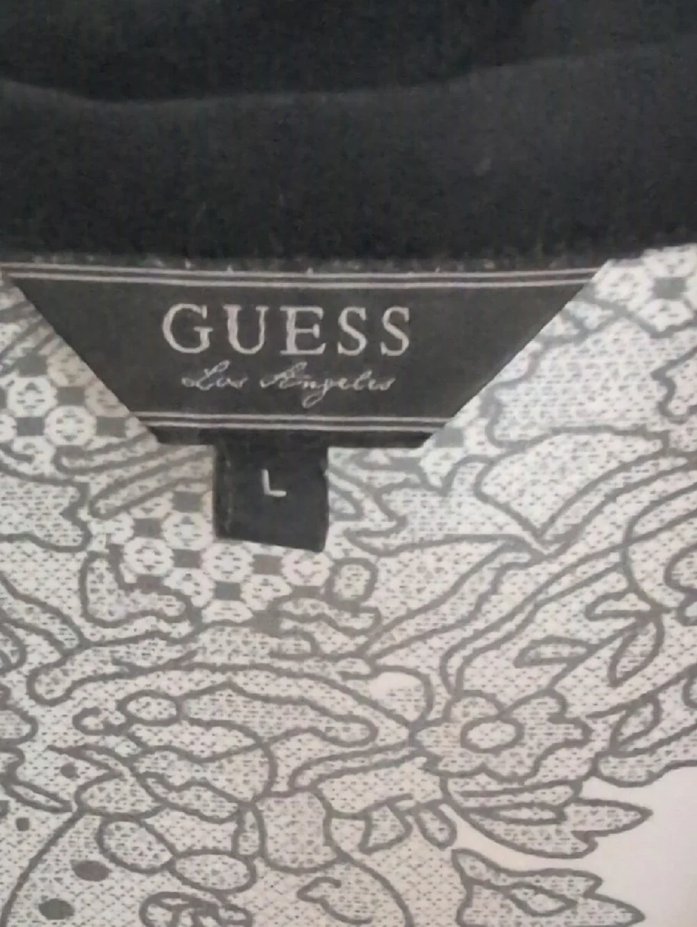 Guess Los Angeles Black & White Floral Sheer Button-Front Blouse